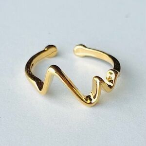Sale! ✨ Adjustable 24k Gold Vermeil Nurse Heartbeat Ring